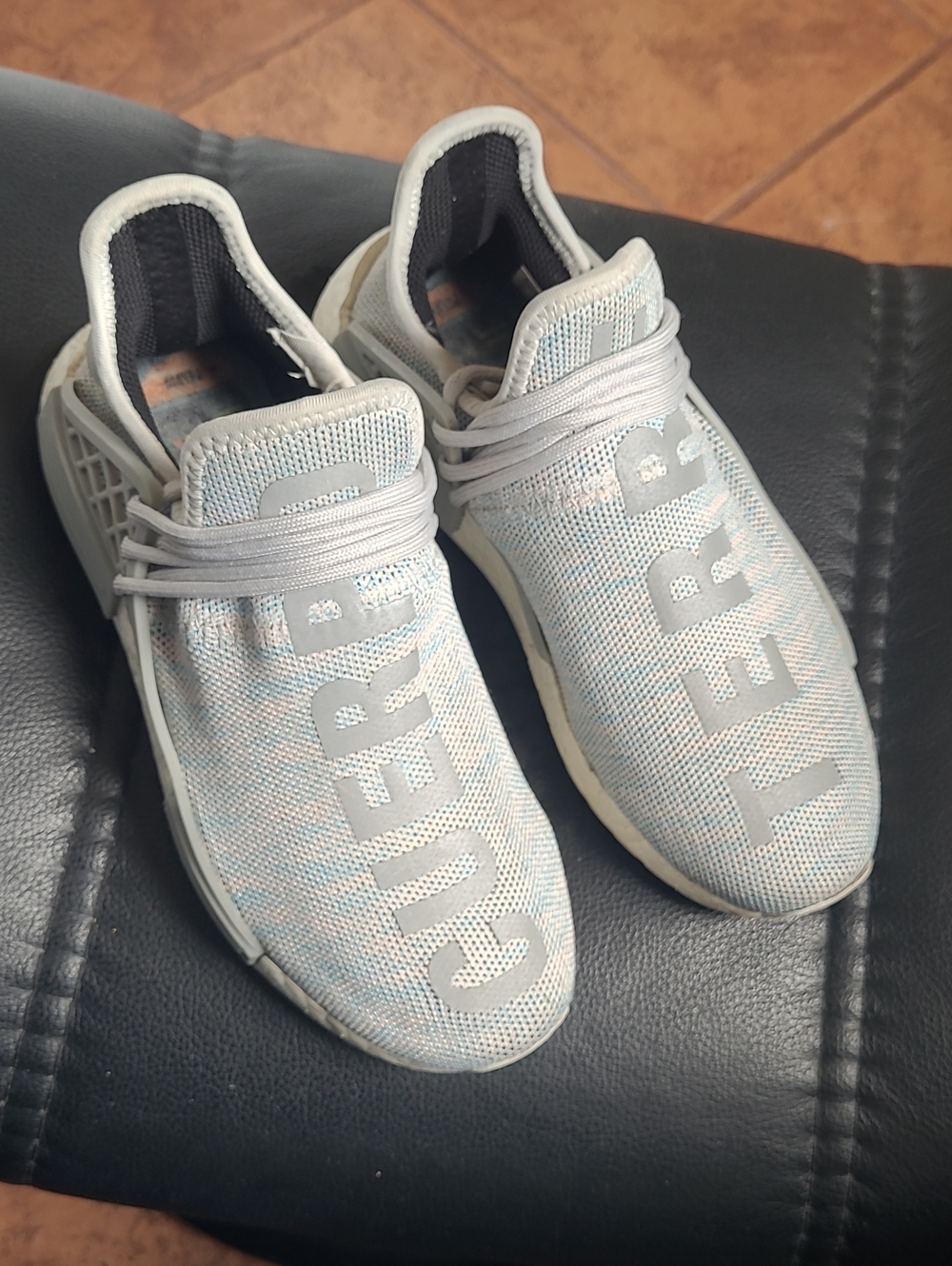 Adidas Pharrell Williams X BBC Knit Lace-Up Sneakers Mens Sz 5. Fits Women Sz. 6
